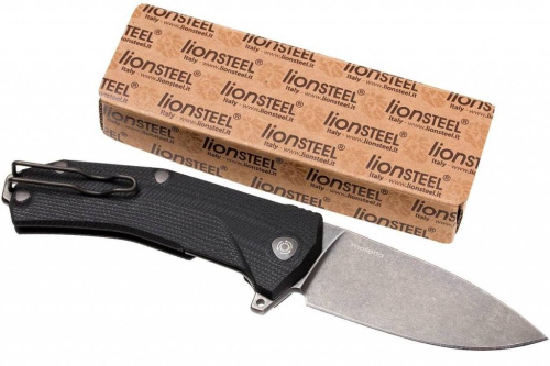 Складной нож Lion Steel KUR BBK G10 Black Flipper фото 9