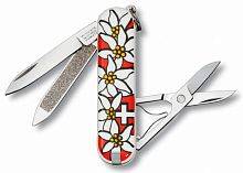 Военный нож Victorinox Нож перочинныйEdelweiss 0.6203.840 58мм 7 функций дизайн рукояти Эдельвейс
