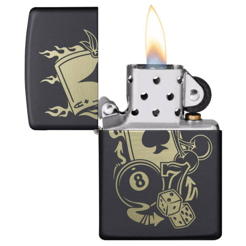 499 ZIPPO Зажигалка ZIPPO Gambling Design с покрытием Black Matte фото 2